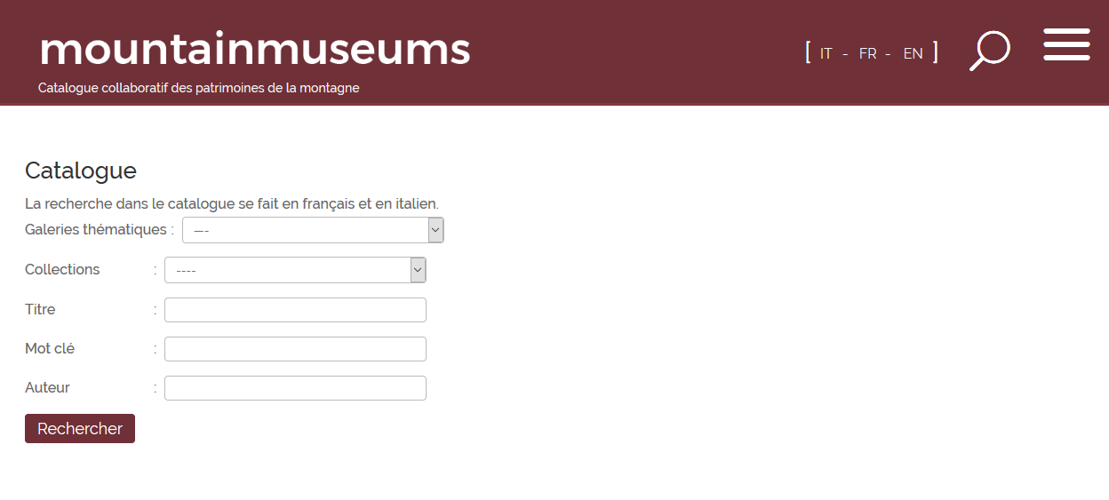 Recherche dans le catalogue sur mountainmuseums.org