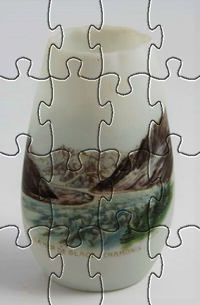 Puzzle vase souvenir 16 pièces à télécharger et imprimer ©Collection musée Alpin Chamonix