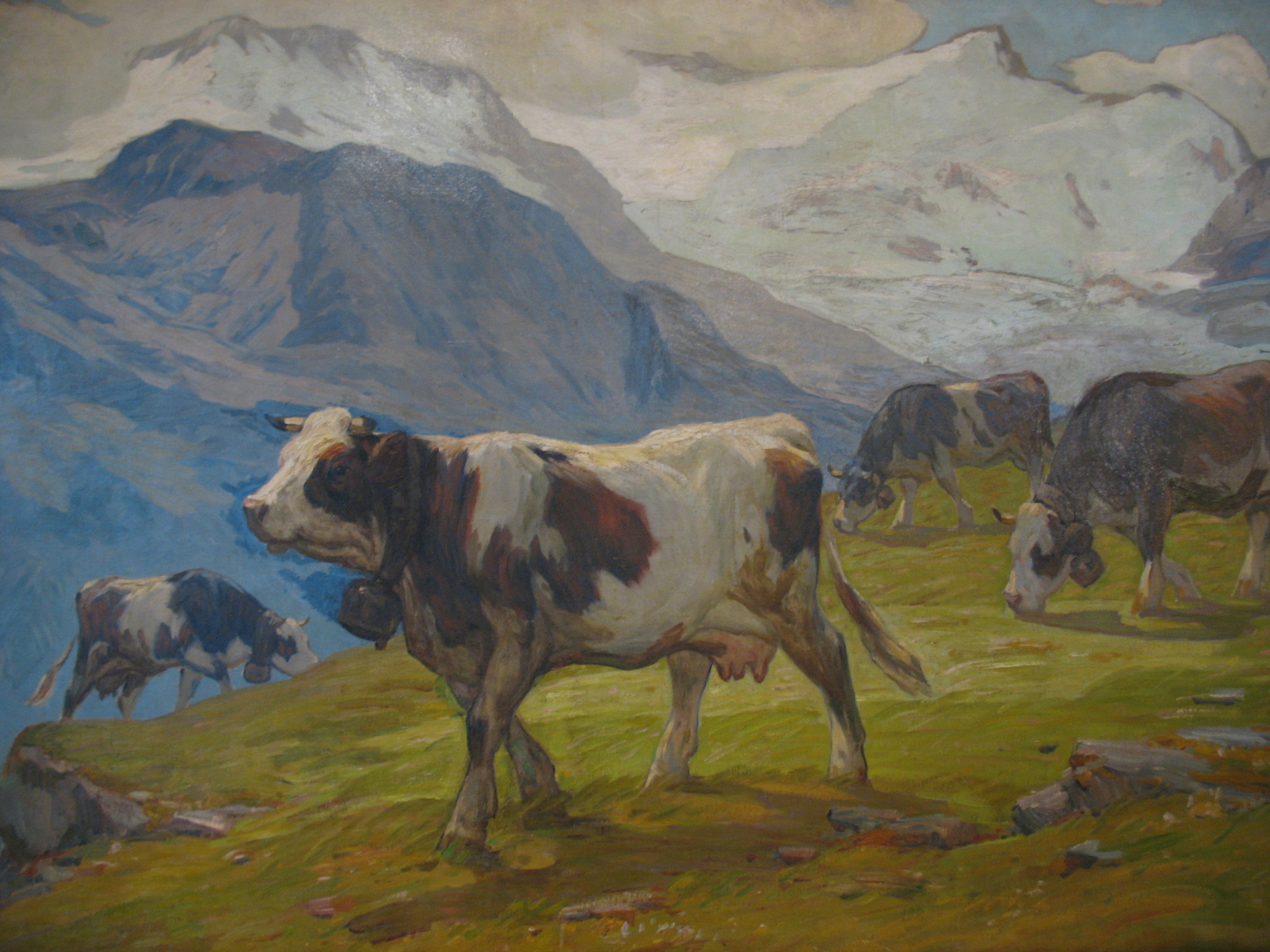 Clovis-Frédérick TERRAIRE - Vaches au col de Voza ©coll. musée Alpin