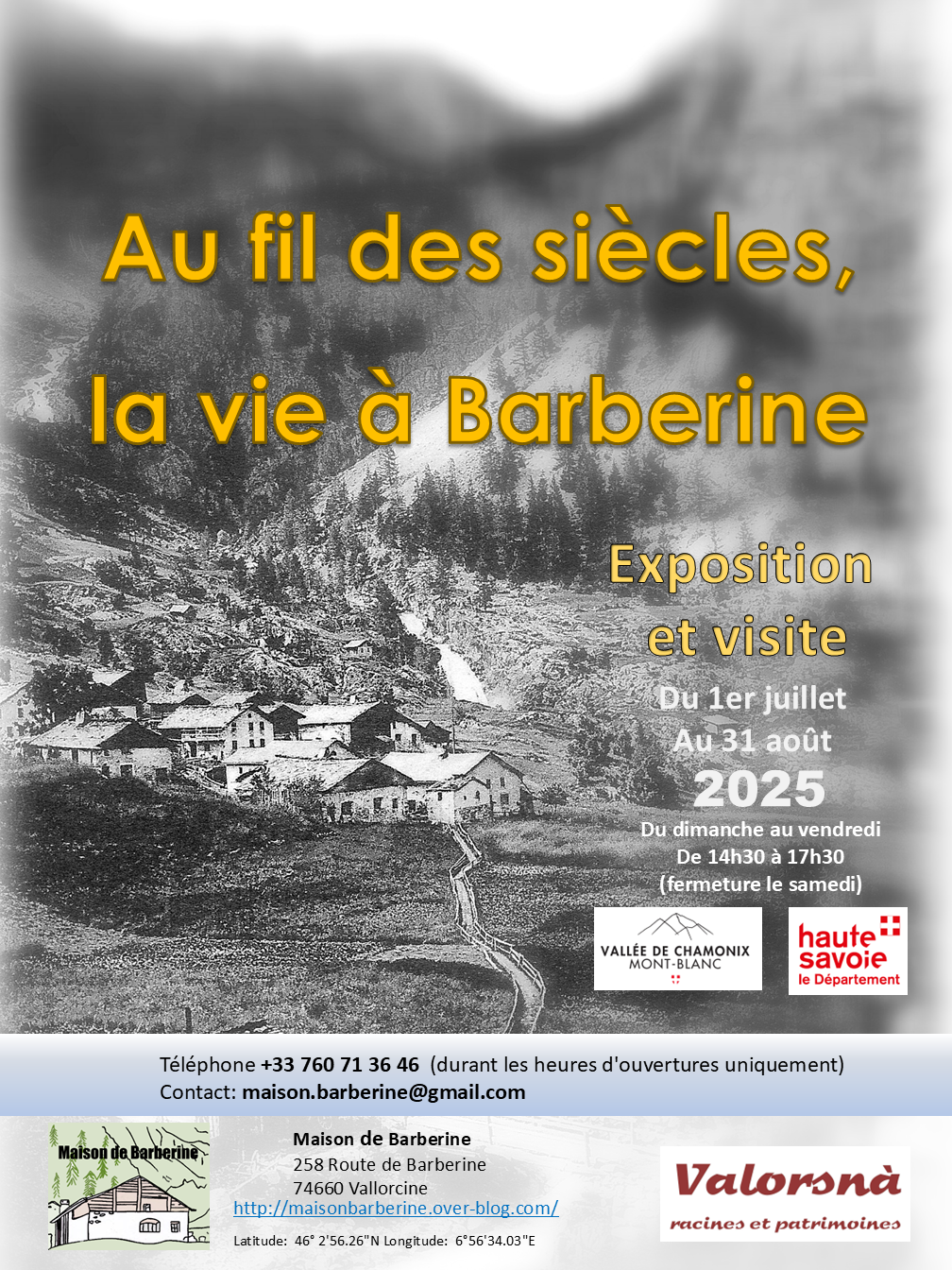 Affiche de l'exposition Au fil des siècles la vie à Barberine
