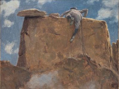 Le dernier effort, sommet du Grépon, Edouard Brun, 1ère moitié 20e siècle ©Denis Vidalie Le dernier effort, sommet du Grépon, Edouard Brun, 1ère moitié 20e siècle ©Denis Vidalie