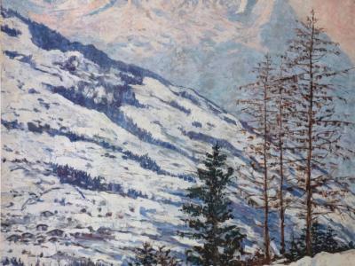 Georgette Agutte, Les aiguilles rouges ©collection musée Alpin Chamonix Peinture de Georgette Agutte, Les aiguilles rouges ©collection musée Alpin Chamonix